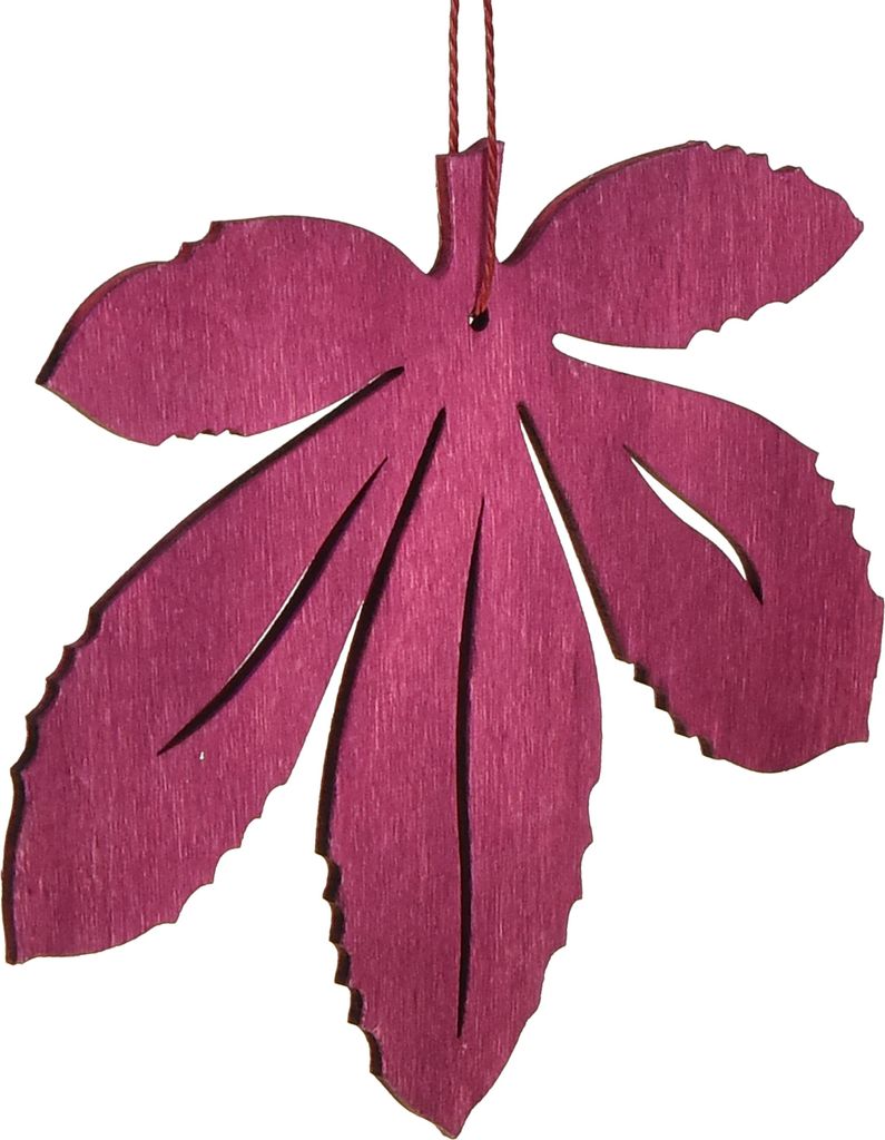Dekohänger Holz Herbstblätter Ahorn Rosa Lila Grün 12x10cm 12St