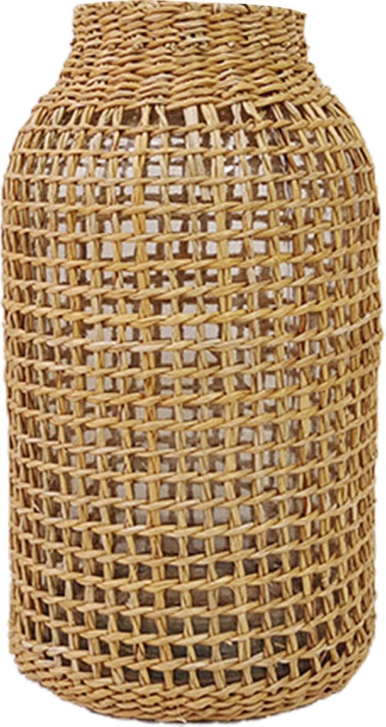 Blumenvase handgefertigtes Stroh gewebtes Anti-gebrochener japanischer Style-Vase-Pflanzentafel-Dekorationsszene-Layout.-A ,Größen:L