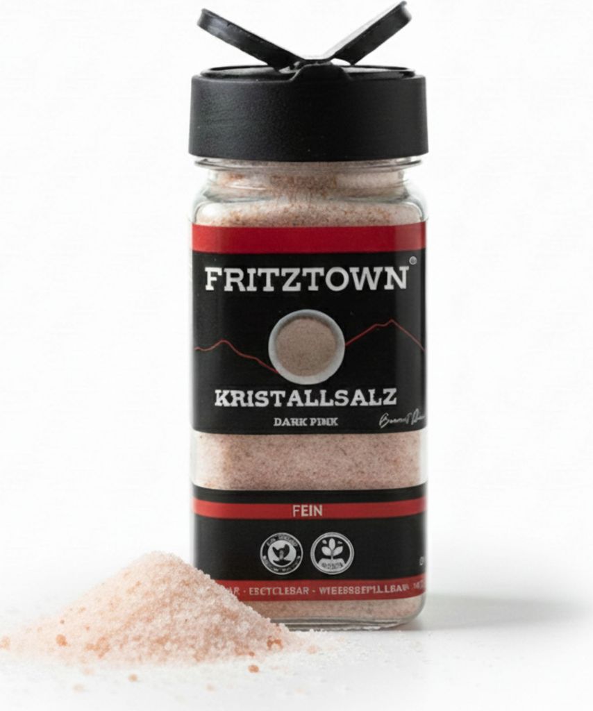 FRITZTOWN Kristallsalz Rosa Dark Fein gemahlen Streuer 290g