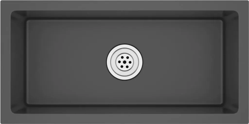 Lavello Cucina Nero Opaco vidaXL - Acciaio Inox Minimal e Chic - 1