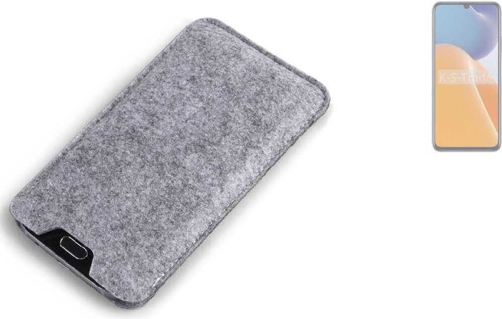 K-S-Trade Filz Handyhülle kompatibel mit Wiko Hi Enjoy 60 Schutzhülle Filztasche Filz Tasche Case Sleeve Handy Hülle Filzhülle grau