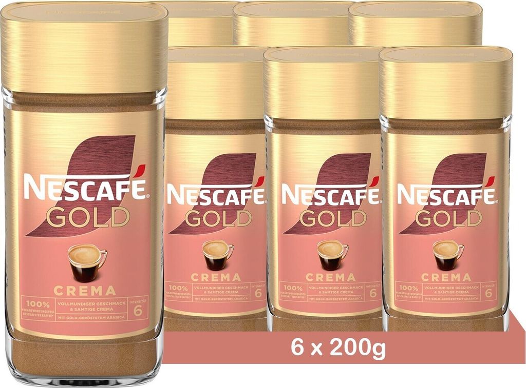 NESCAFÉ Gold Crema löslicher Bohnenkaffee, mit samtiger Produktbild 