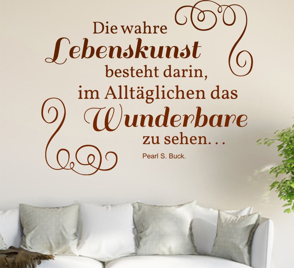 Die wahre Lebenskunst ... Wandtattoo in 6 Größen - Wandaufkleber Wall Sticker - Dekoration, Küche, Wohnzimmer, Schlafzimmer, Badezimmer