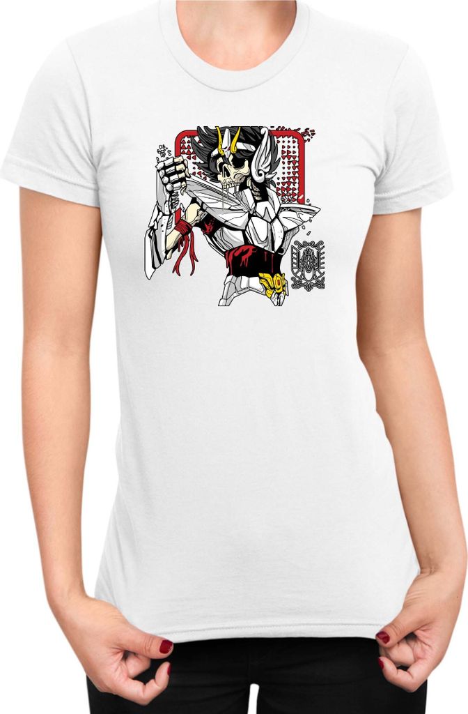 Damen T-Shirt Japan Anime Manga Saint Anime Seiya Zombie Knight 01 Zombie Knight, Lady S / Weiß