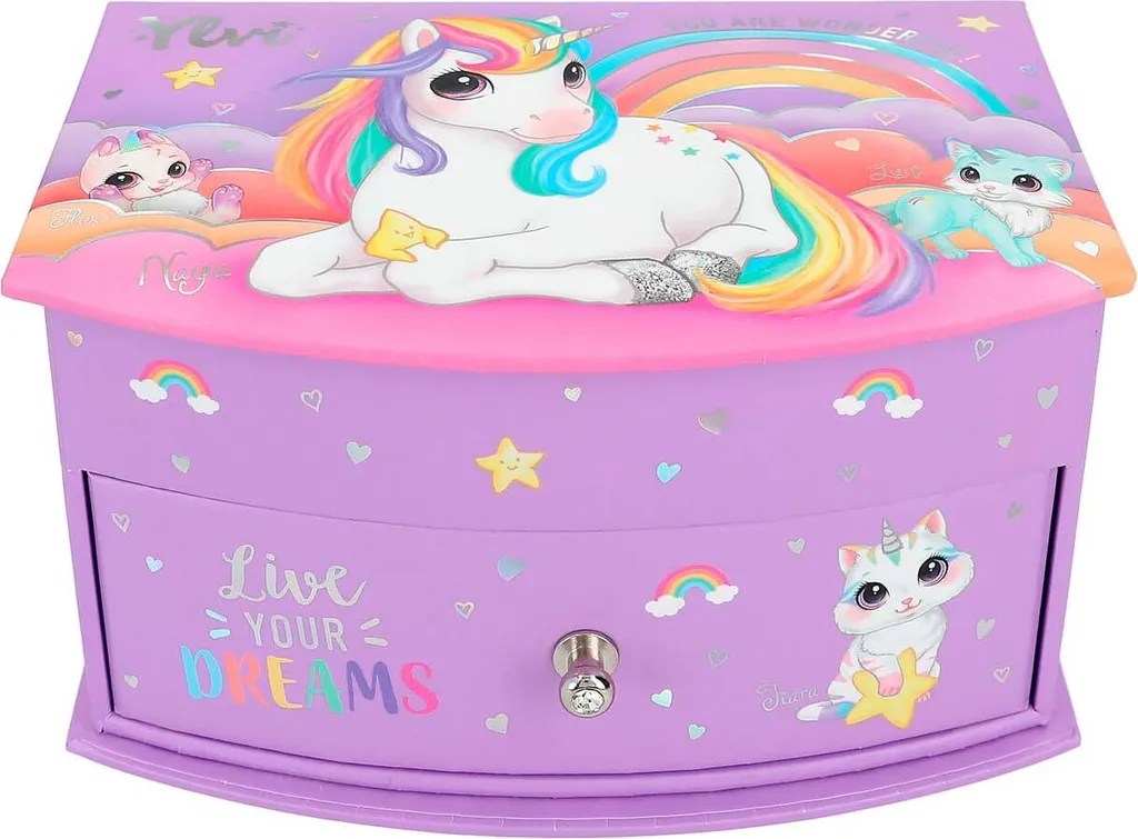 Depesche Ylvi Jewelry Box Small - Organizzatore Bijoux Unicorn Vibe