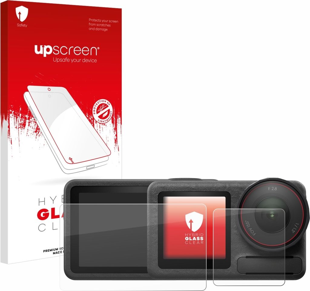 upscreen Schutzglas für DJI Osmo Action 5 Pro Schutzfolie Panzer Folie Glas Display Schutz klar