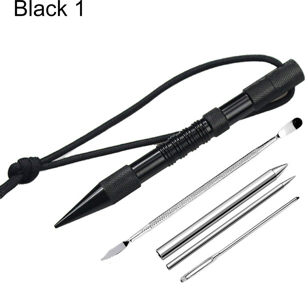 Set Stricknadeln Set Kompakter Polierprozess Edelstahl Anti-Rost Paracords Armband DIY Schnürung Nähnadeln Kit für Zuhause-Schwarz 1