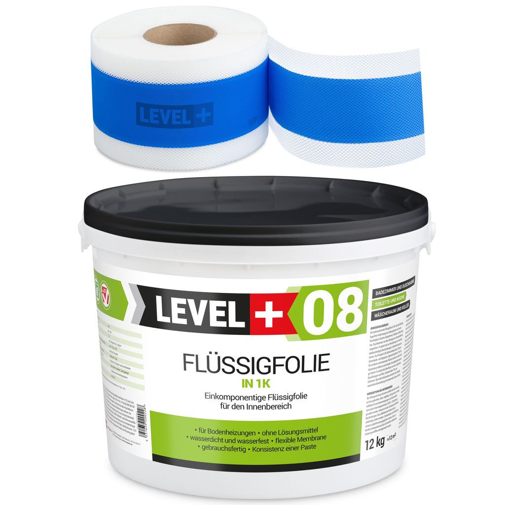 Dichtset Duschabdichtung Flüssigfolie 7 Kg Dichtband Streichfolie 5M HQ+ SET307