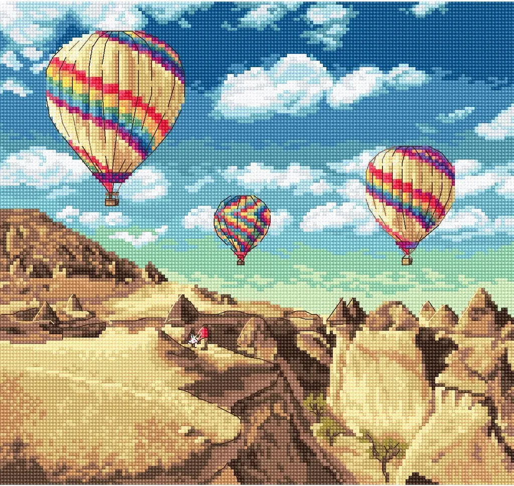 Set per punto croce Letistitch "Palloncini sul Grand Canyon"; schema contato, 23,5x25cm