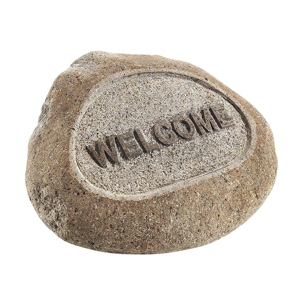Kobolo Dekostein Dekoration Stein - WELCOME - aus Naturstein - Motiv Willkommen - XXL - - Eingangsbereich Deko Zuhause Home Stein Gartendeko Eingang