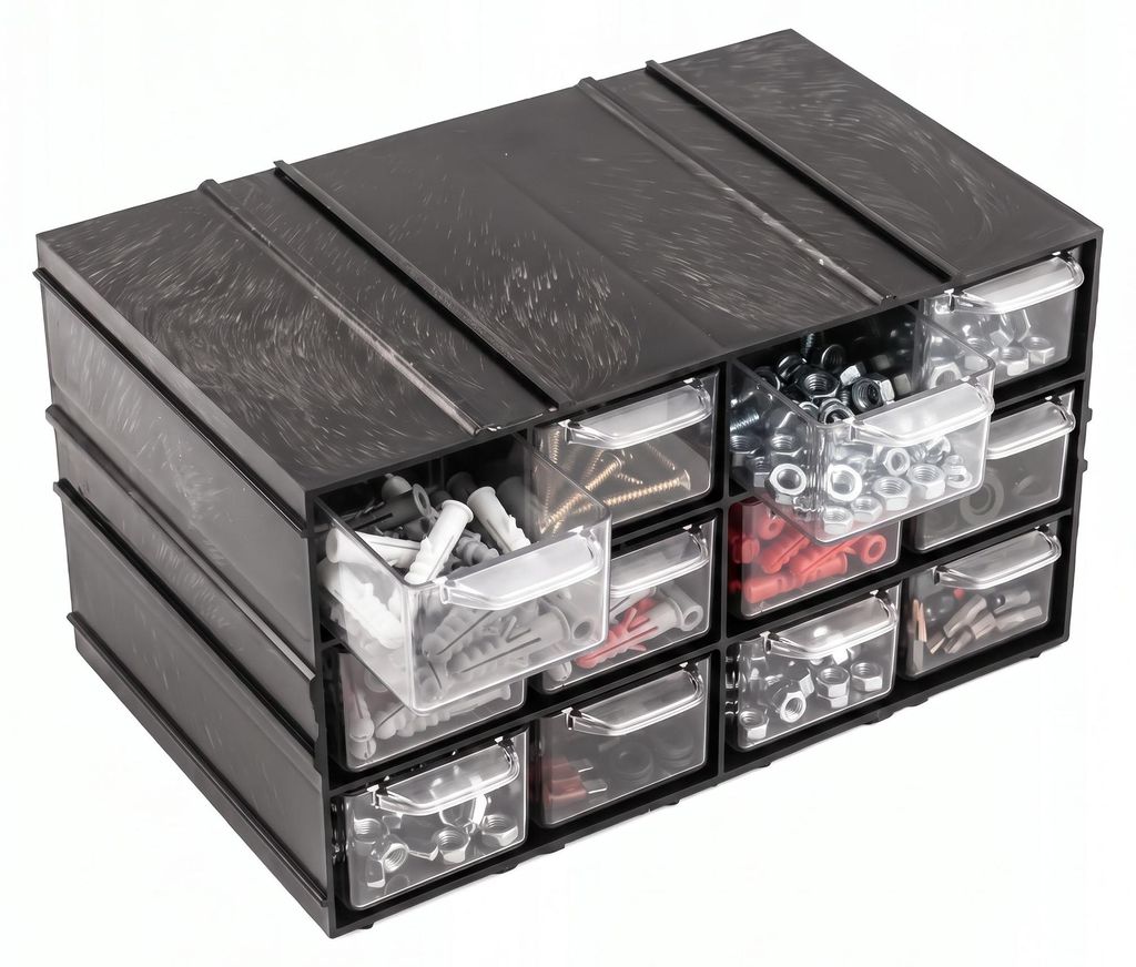 Modulaire kast met 12 lades, planken van 23 x 13 cm, soepel Productafbeelding 