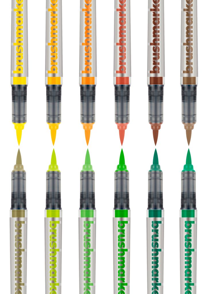 KARIN 27C3 Brushmarker Pro Sonnen und Baumfarben Set 12 Stk zeichnen Malbedarf Elephant