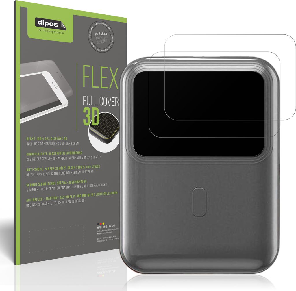 2x Full Cover Schutzfolie matt für hganus PowerBank H5 Panzerfolie Anti-Shock