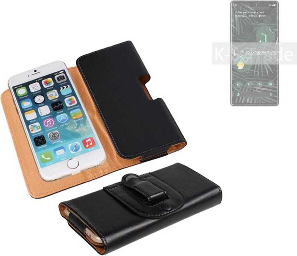 K-S-Trade Schützhülle Handyhülle kompatibel mit Google Pixel 6 Pro Holster Gürtel Tasche Schutzhülle Handy-Tasche Smartphone Case Seitentasche