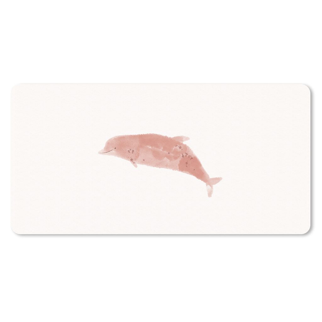 MuchoWow Mauspad Mousepad Delfin - Meer - Aquarell 60x30 cm - Mousepads - Maus Mat - Pad - Mausunterlage - Nachhaltig