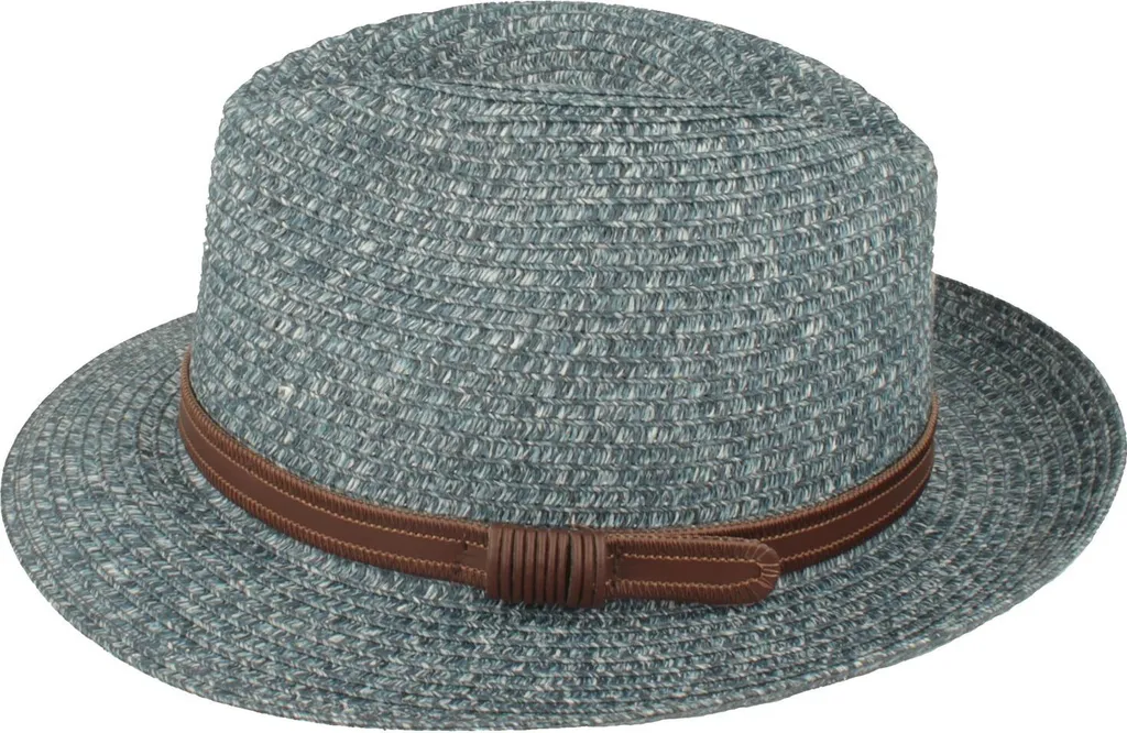 fiebig Traveller Cappello di paglia con nastro in grosgrain | Cappello estivo con fori di aria intrecciati | Cappello da sole naturale con tesa larga, naturale, 55