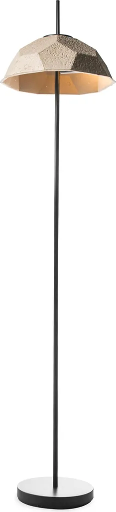 Lampadaire Egg noir recyclé - Structure alvéolée et lumière d'ambiance 145cm