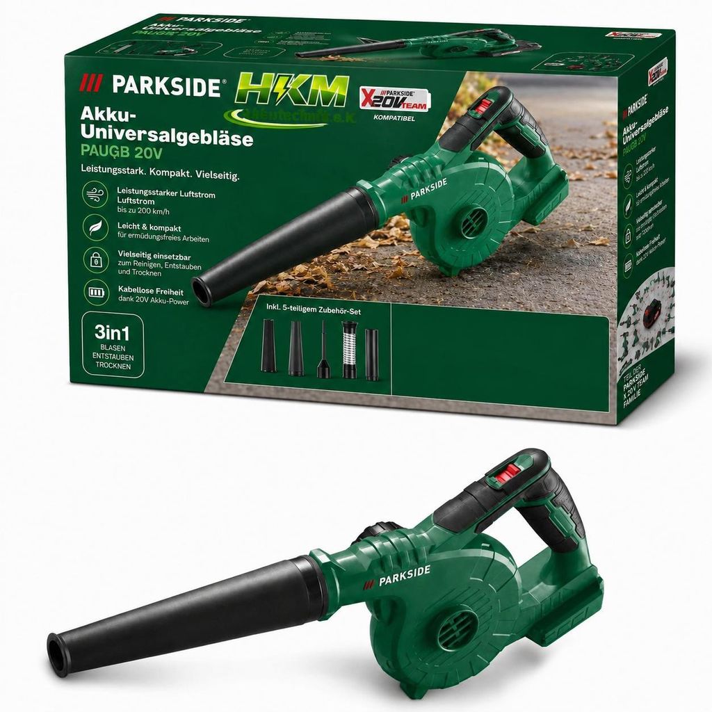 PARKSIDE 20 V Akku-Universalgebläser PAUGB, Laubbkäser ohne Akku und Ladegerät