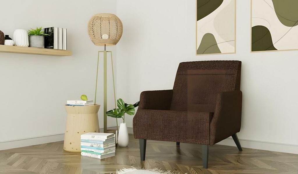 Sessel Einsitzer Sitzer Stoffsessel Polstersessel Braun Ohrensessel
