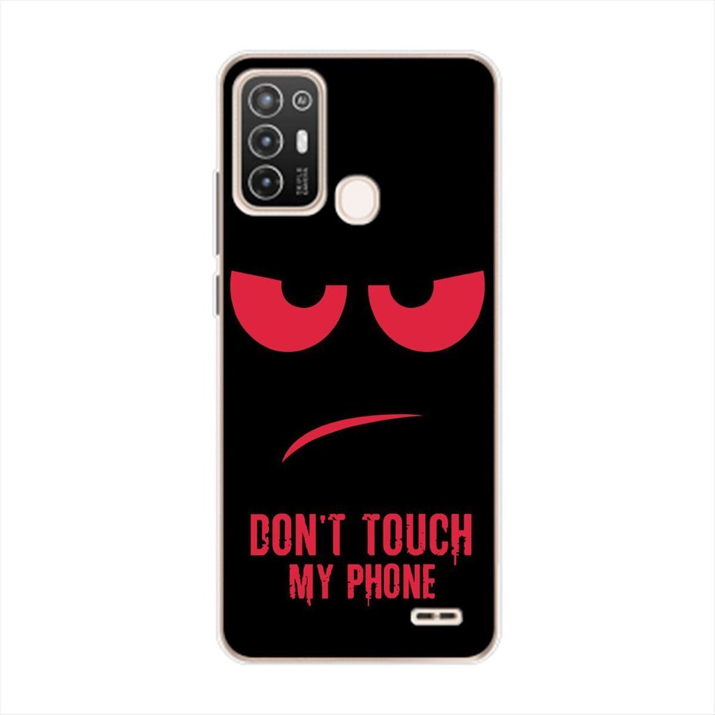König Design Hülle kompatibel mit ZTE Blade A52 Kunststoff Soft Handyhülle - Handy Case Dont Touch My Phone Rot