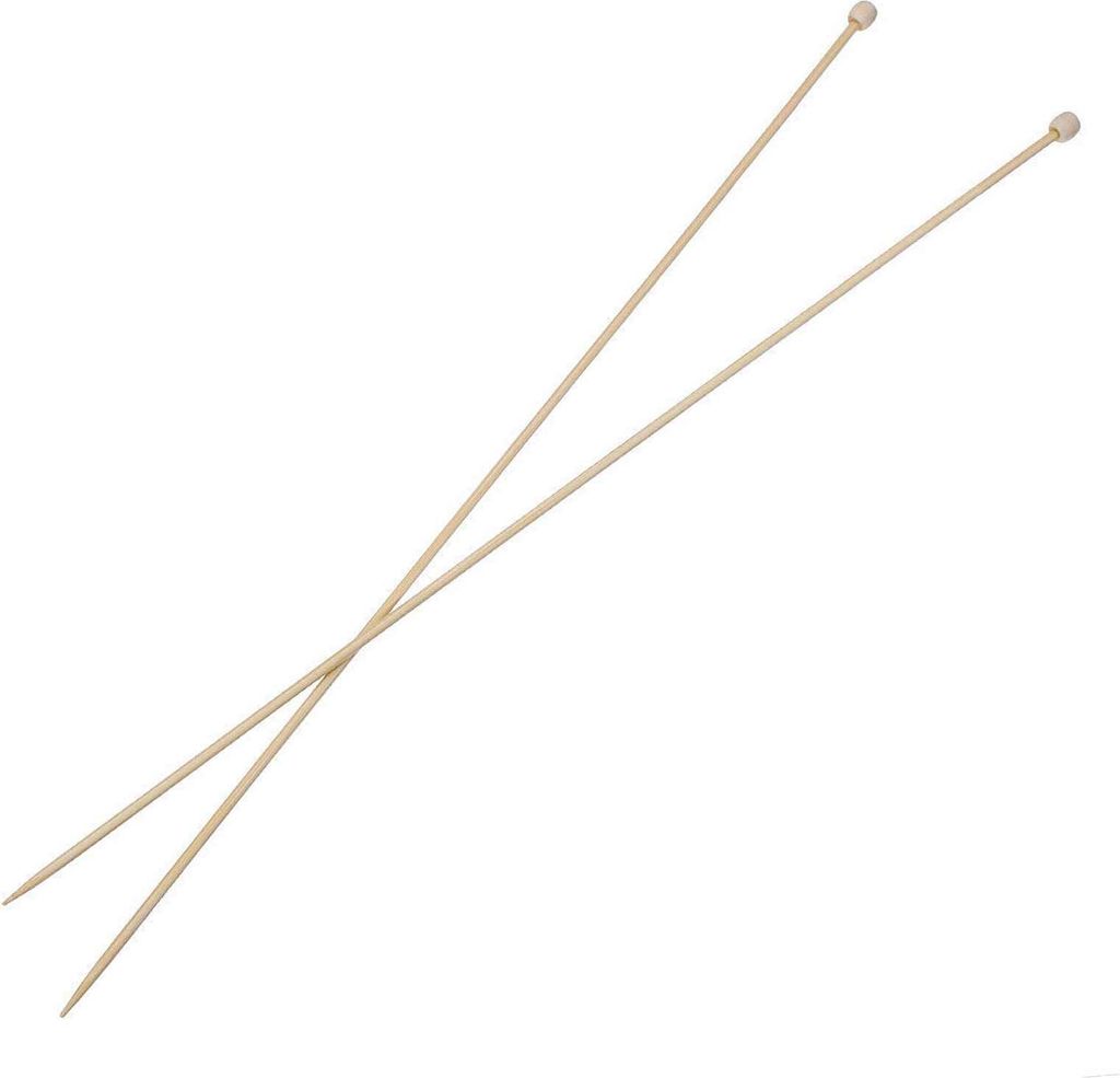 1 Paar Bambus-Stricknadel gerade Länge 35 cm Jackenstricknadeln