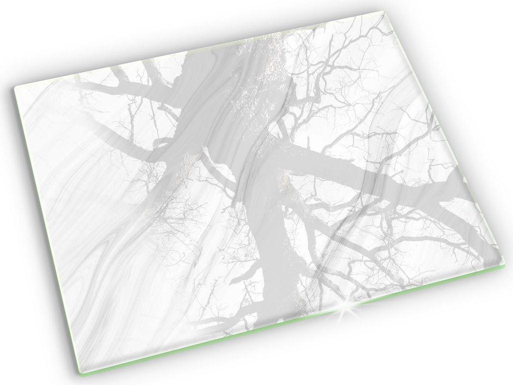 Unterlage für Kerzen Minimalistisch Glas Gummifüße - 52x40 cm - Zarter Marmor