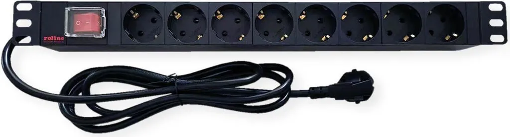 Unità di Distribuzione Alimentazione ROLINE 19" 8 Vie - Black PDU