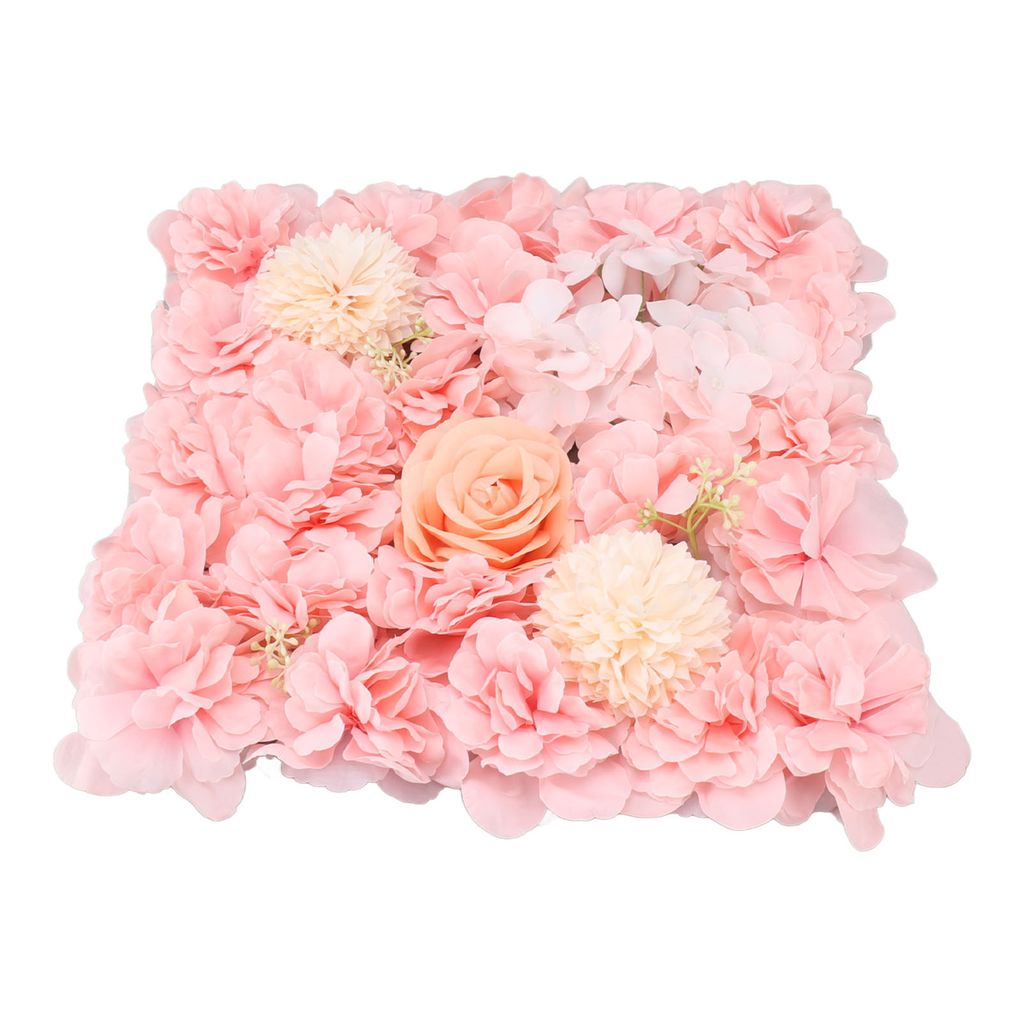 Künstliche Blume Wandtafeln Simulation Seide Rose Blume Wanddekor für Hochzeit Party Bühne Hintergrund 15x15in (Rosa)