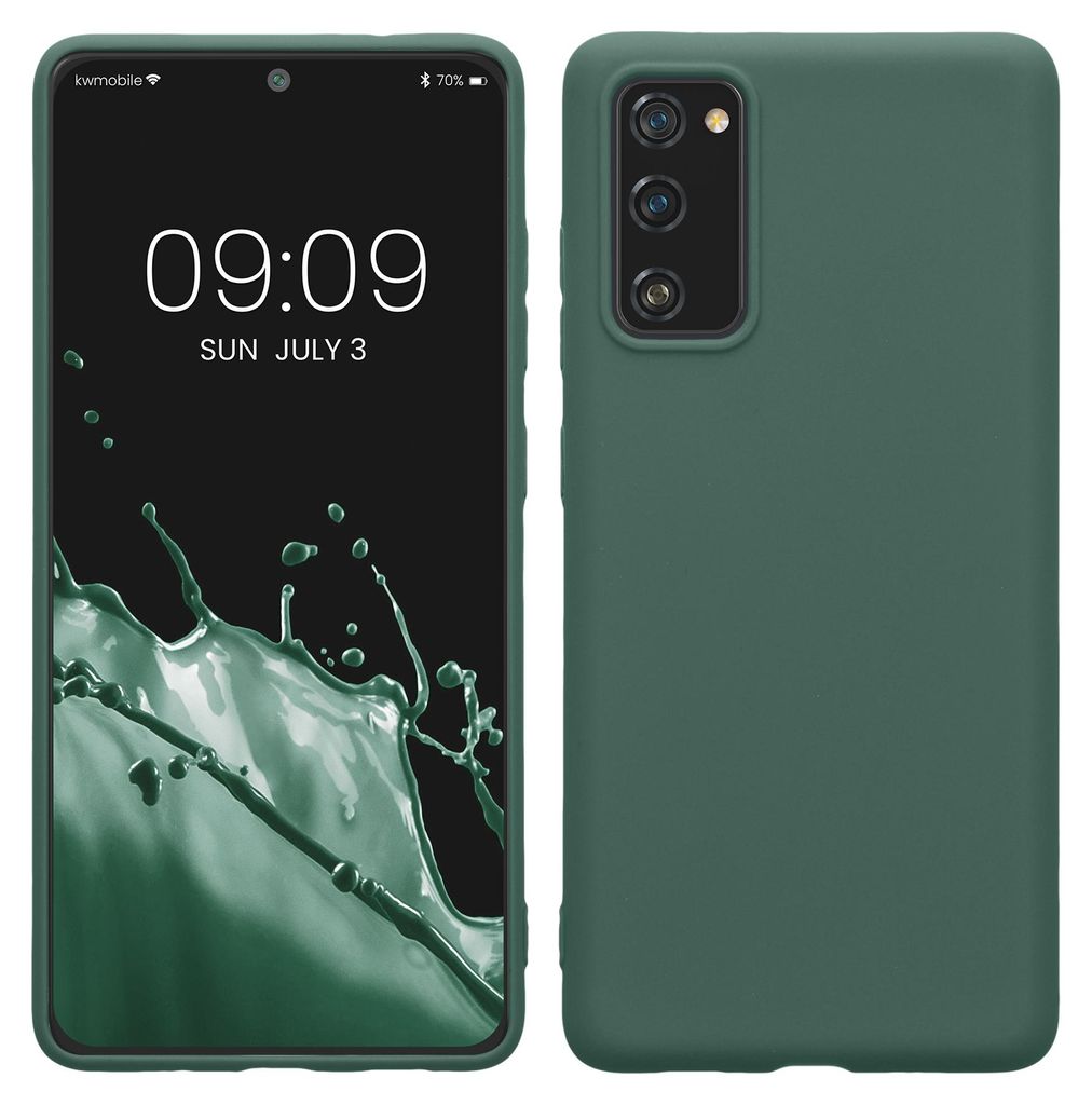 kwmobile Handyhülle für Samsung Galaxy S20 FE Hülle - TPU Case - Kabelloses Laden - Schutzhülle Cover in Tannengrün