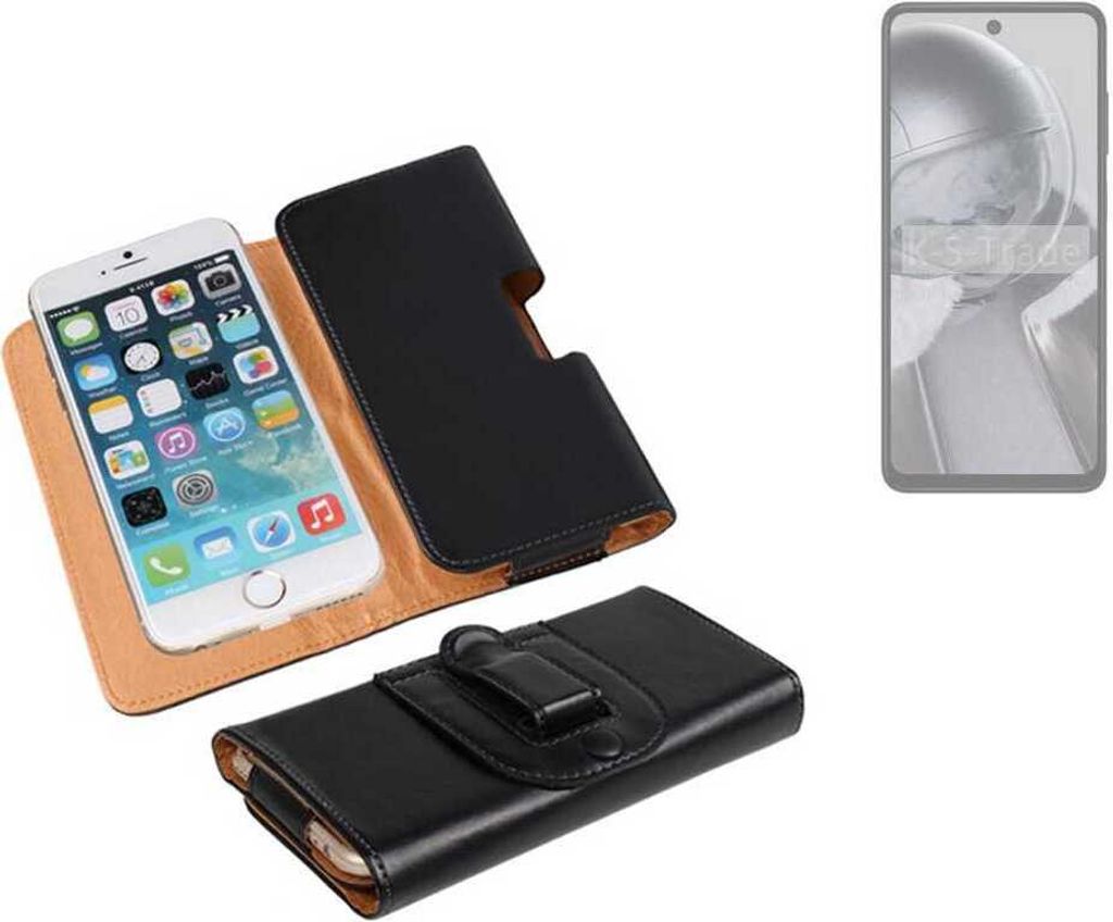 K-S-Trade Schützhülle Handyhülle kompatibel mit HMD Pulse Pro Holster Gürtel Tasche Schutzhülle Handy-Tasche Smartphone Case Seitentasche schwarz