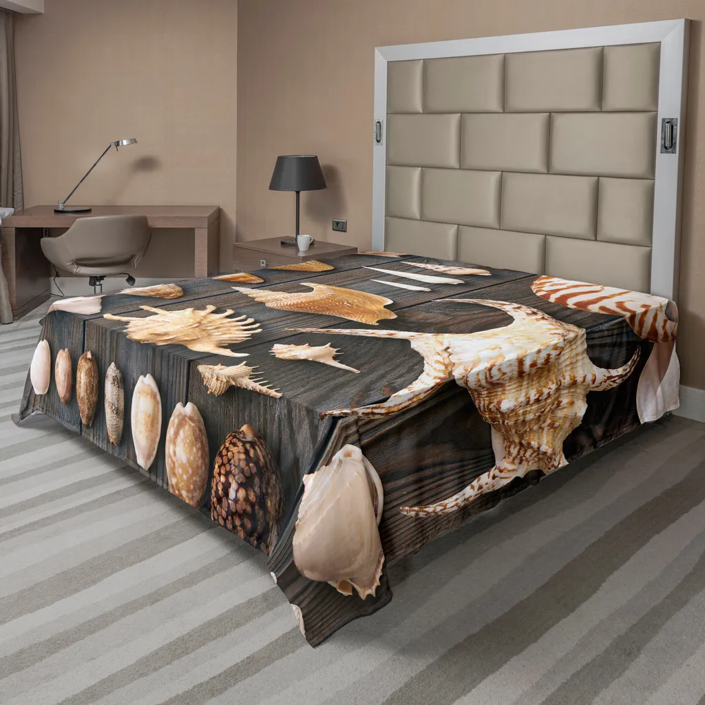 Grand drap pour lit double 260x228 cm thème marin rustique bois