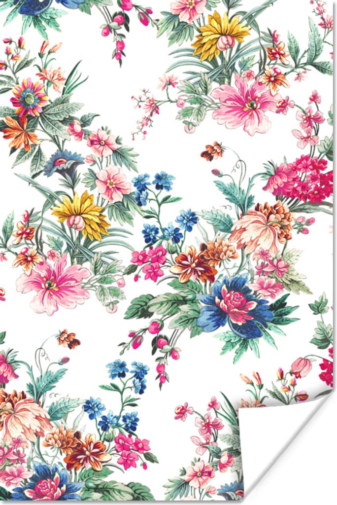 MuchoWow Poster Stillleben - Blumen - Muster 20x30 cm - Papierdruck