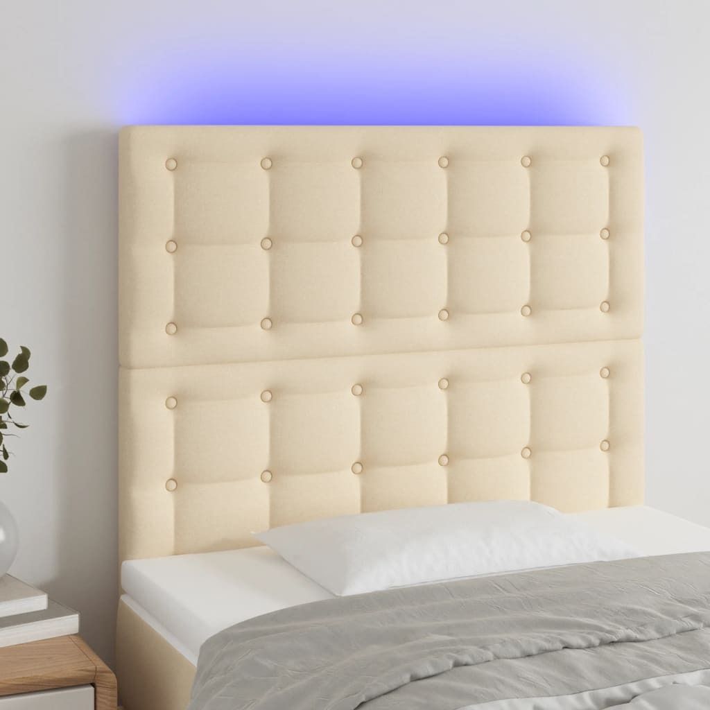 2025 Moderne LED Kopfteil Creme 80x5x118/128 cm Stoff - Kopfteile,Design 9095366 2parcel