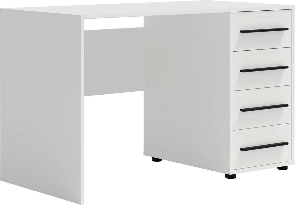 Modena Schreibtisch 120×60 cm – stabiler Schreibtisch mit geräumigen 4 Schubladen, minimalistisches Design, ideal für Arbeiten, Lernen und Com...