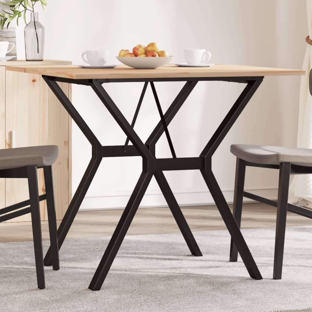 (NEU 2026) Esstisch Y-Gestell 80x80x75 cm - Massivholz Kiefer und Stahl - Esstische - 14.08 kg