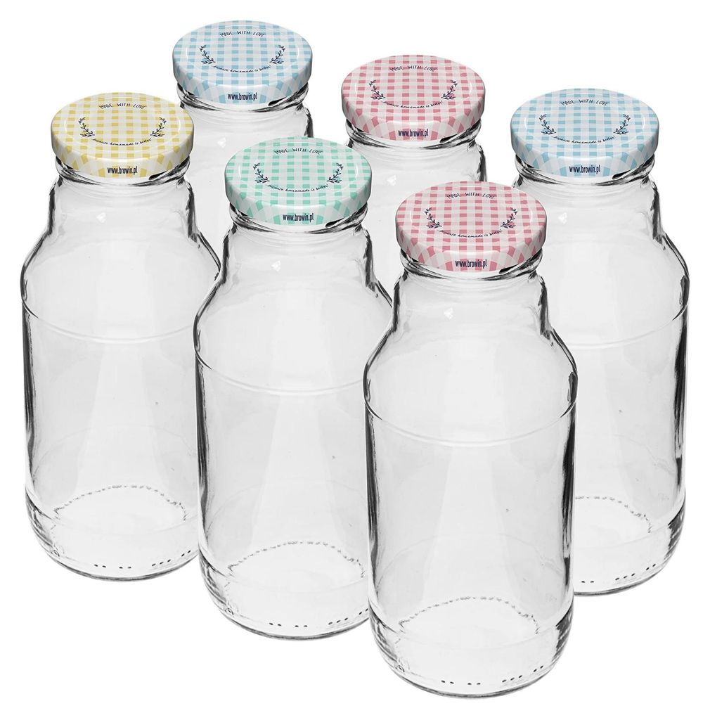 6 x 330ml TO- Flasche für Saft mit Schraubverschluss Ø 43 Glasflaschen