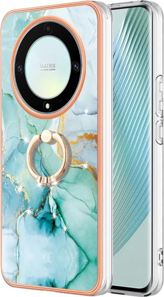 Honor X9a Magic5 Lite Case Marble: Custodia Chic Marmo Caffè con Ring - 1
