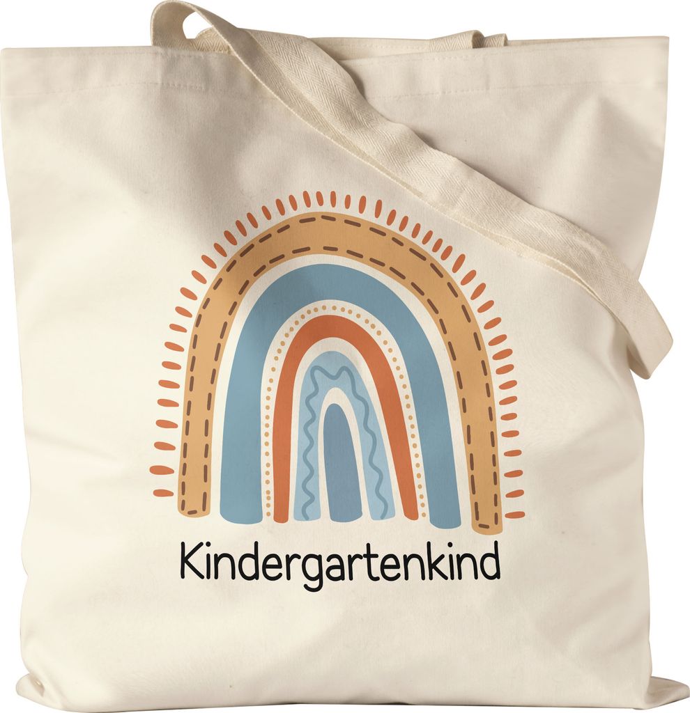 Kindergartenkind Jutebeutel Stoffbeutel Canvas Geschenk Kindergarten Start Kita Regenbogen Sterne Buntes Motiv Strahlen