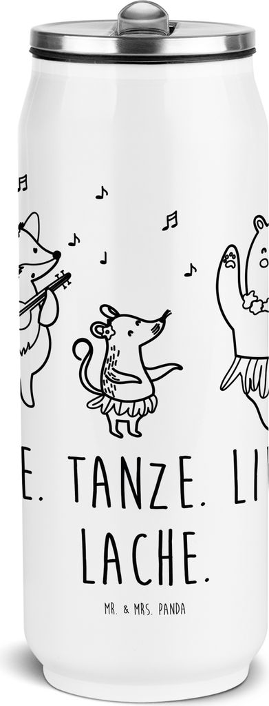 Mr. & Mrs. Panda Trinkflasche Waldtiere Aloha - Weiß - Geschenk, Igel, Lustige Sprüche, Wasserflasche, Tanzen, Hase, Schul, Thermosflasche, Getr...