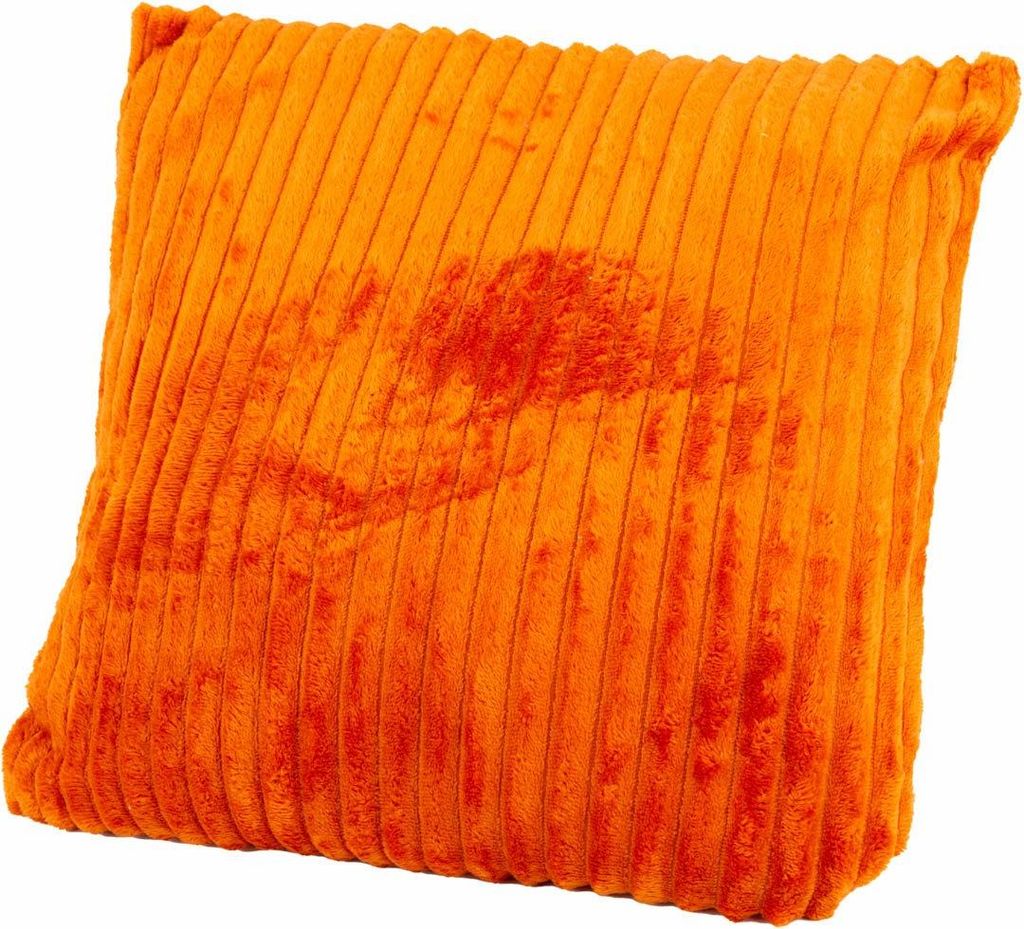 Kuschelkissen Cordoptik Plüsch orange 45x45cm Sofakissen