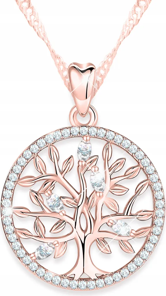 Collana pendente albero della vita con perline argento / blu