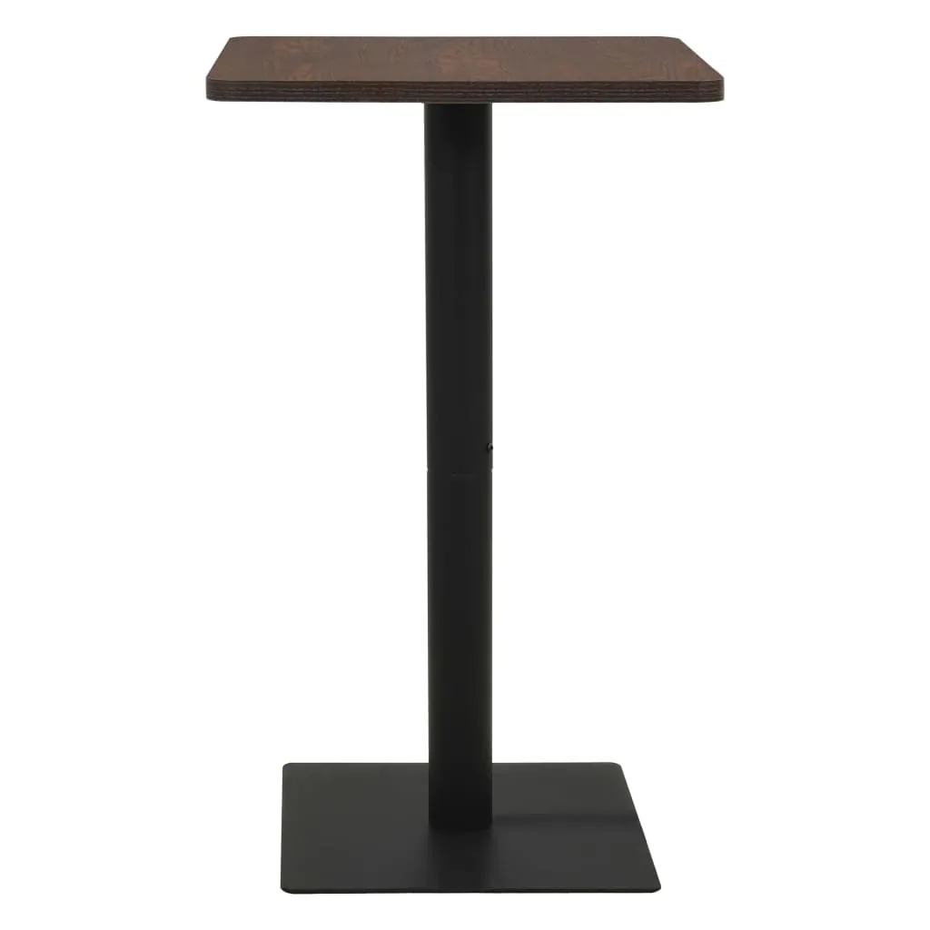 Table de bar robuste vidaXL frêne foncé - Plateau 70 cm et pied central