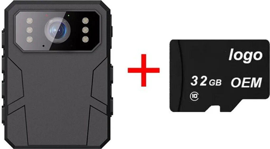 Caméra corporelle 4K avec vision nocturne clip robuste et mémoire 32 Go