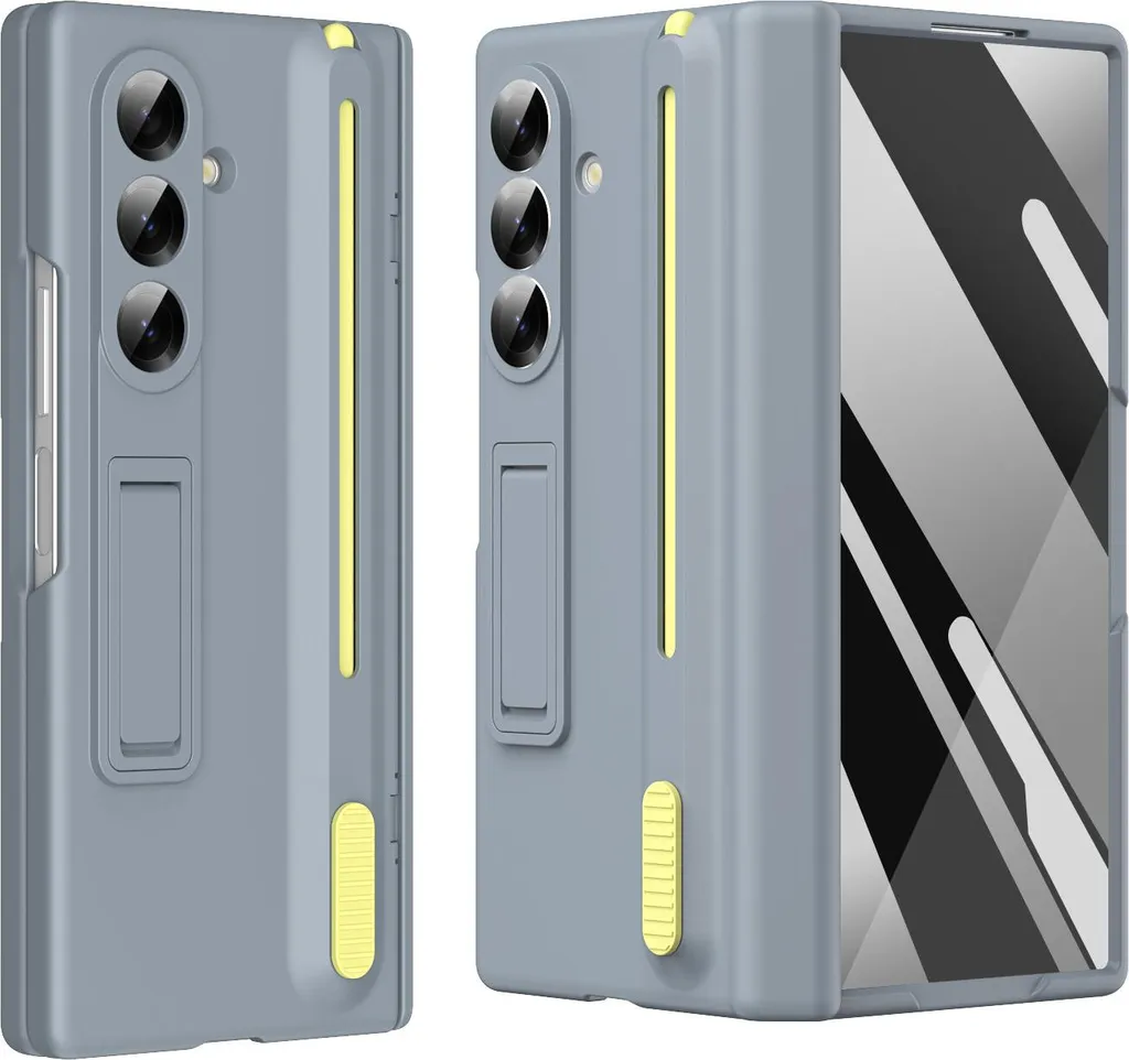 Cover Totale Samsung Z Fold 7 con Vetro, Cerniera e Slot Penna Grigio