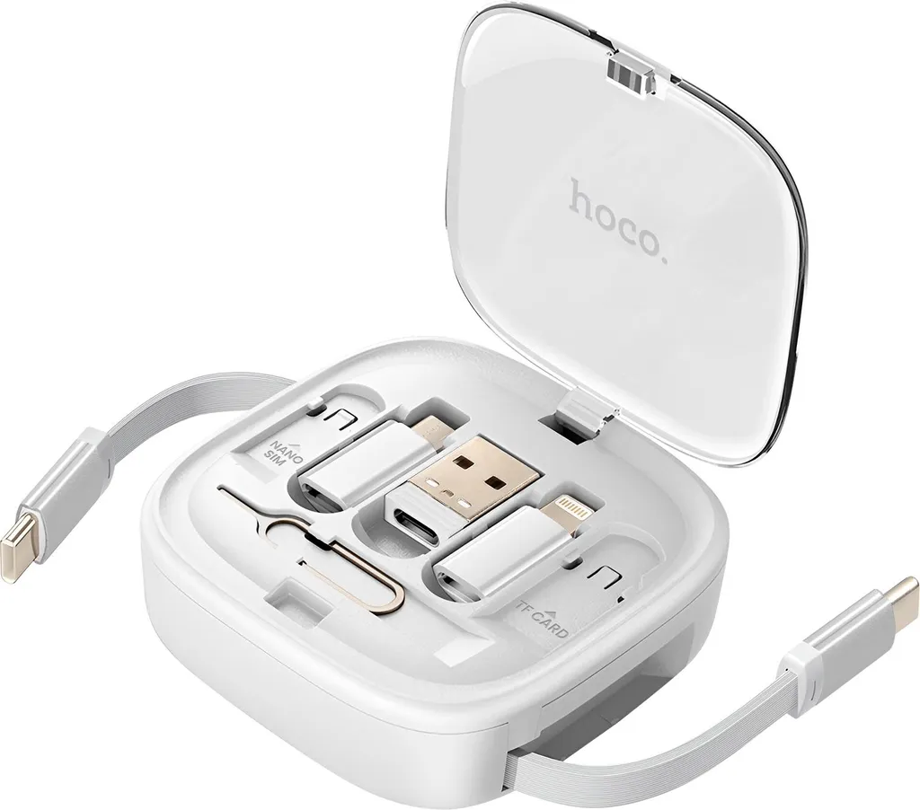 Hoko 6-in-1 Charging Cable 60W: Efficienza Aziendale in Bianco - 2