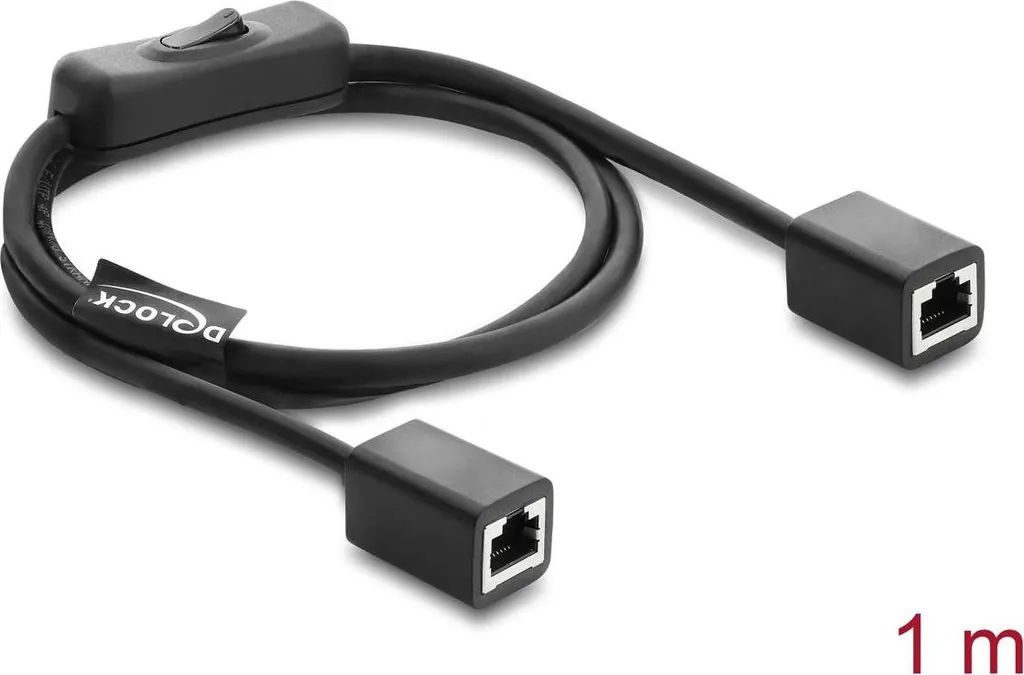 Rallonge Réseau RJ45 Cat.6 F/UTP 1m avec Commutateur Manuel de Coupure
