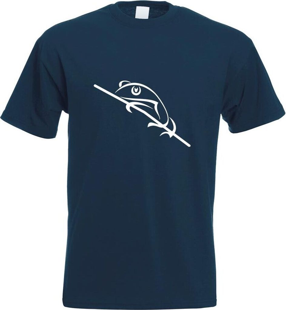 Kiwistar - T-Shirt - Navy - Eidechse Motiv Bedruckt Funshirt Design Print - mit Motiv Bedruckt - Funshirt Design - Sport - Freizeit - Herren - M