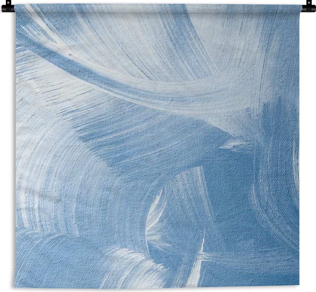 MuchoWow Wandteppich Wandbehang Acrylfarbe - Blau - Design 120x120 cm Tapisserie Dekoration Wandtuch - Modern - Baumwollgewebe