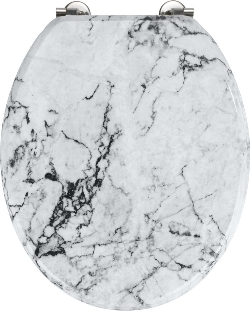 WENKO WC SITZ ONYX Marmor Optik Toiletten Deckel Klo Brillen MDF Bad Gäste WC