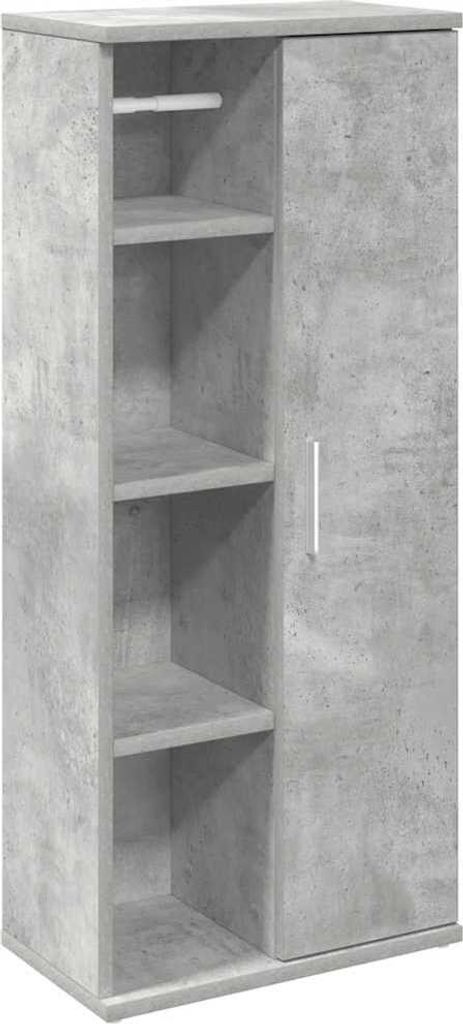 Badezimmerschrank mit Rollenhalter Betongrau 39x22x90 cm